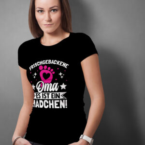 T-Shirt mit dem Spruch: Frischgebackene Oma - Es ist ein Mädchen!